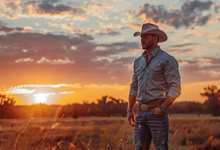 man dressed in Western style