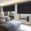 Black bedroom roller blind